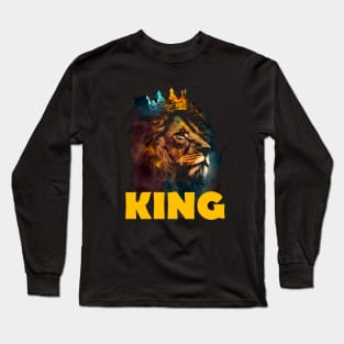 Lion With Crown "King" #1 Long Sleeve T-Shirt